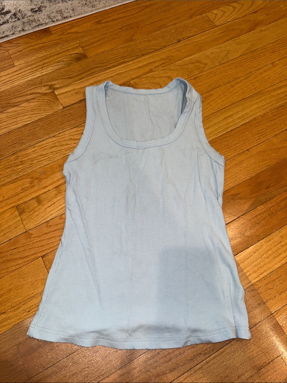 Amazon Light Blue Ribbed Tank Top for Women